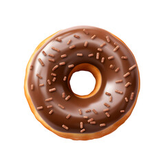 donut isolated on transparent background. Top view. PNG format