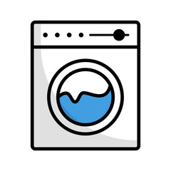 Simple washing machine icon. Laundry. Vector.