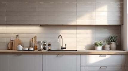 Modern Mosaic backsplash in kitchen, Modern interior, Classic style