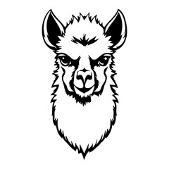 Llama Face and Head Clipart, Alpaca animal logo, portrait of a Llama