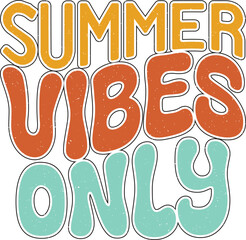 Funny Retro Groovy Wavy  Styled Multicolor Typography on White Background. Summer Sublimation  Quote, Saying, Slogan For Adventure Lover Outfits. 