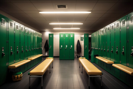 lockers and benches in the dressing room generative ai