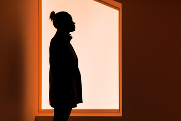black silhouette of a woman generative ai