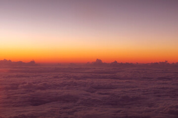 cloud at sunset aerial view