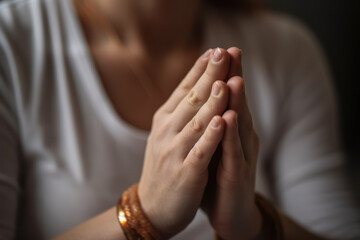 prayer to the lord, woman palms faith in god generative ai