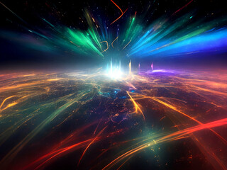 Background with space city