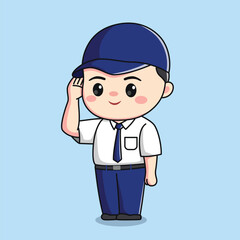 indonesian junior high school student cute boy character kawaii chibi