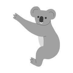 Obraz premium Koala Single 5 cute on a white background, vector illustration