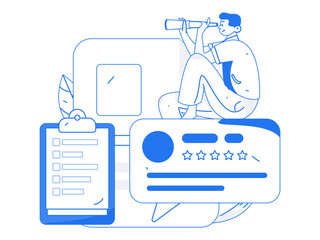 Job Interview People Flat Vector Concept Operation Hand Drawn Illustration
