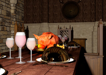 3D Rendering Ancient Room Interior