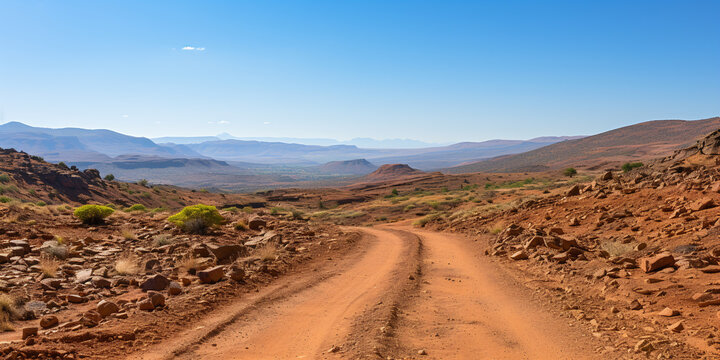 Desert landscape. Road in the desert. Generative AI technology.