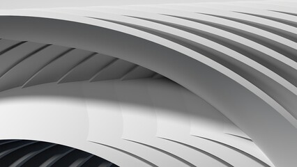 Fototapeta premium Sharp, linear modern art-like sharp curve is a minimal flat ray design Gray abstract, elegant and modern 3D rendering image