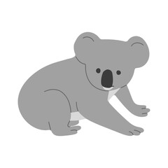 Obraz na płótnie Canvas Koala Single 4 cute on a white background, vector illustration