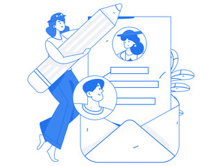 Job Interview People Flat Vector Concept Operation Hand Drawn Illustration
