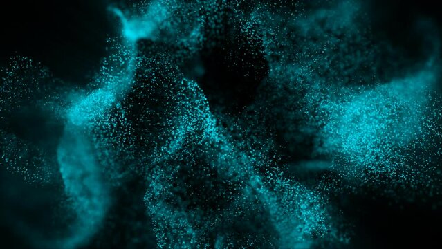Glowing waves with particles Technological abstract background animation with partial motion blur. A canvas with particles changing its color in a magical futuristic motion.Video looped