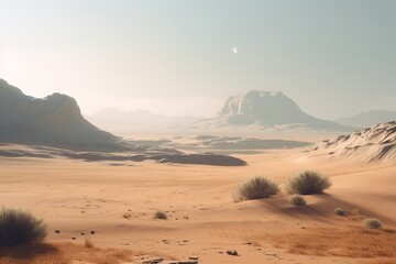 Fototapeta na wymiar A minimalist landscape with a scenic desert or arid region, Generative AI
