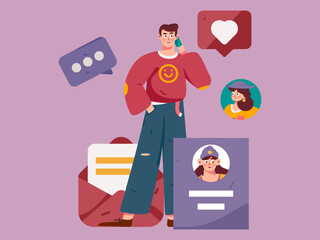 Job Interview People Flat Vector Concept Operation Hand Drawn Illustration
