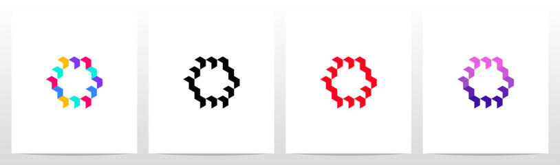 Different Colorful Boxes Letter Logo Design O