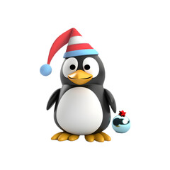 Obraz premium penguin santa claus made by midjeorney