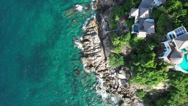Aerial view of Shark Bay in koh Tao, Thailand