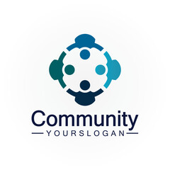 Community Logo Design Template for Teams or Groups.network and social icon design
