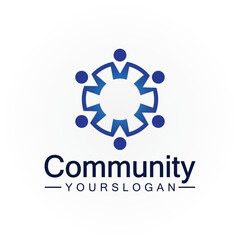 Community Logo Design Template for Teams or Groups.network and social icon design