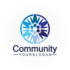 Community Logo Design Template for Teams or Groups.network and social icon design