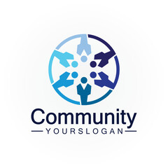 Community Logo Design Template for Teams or Groups.network and social icon design