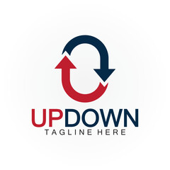 Arrows up down logo icon design template.