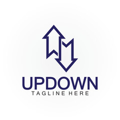 Arrows up down logo icon design template.