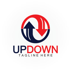 Arrows up down logo icon design template.