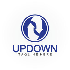 Arrows up down logo icon design template.