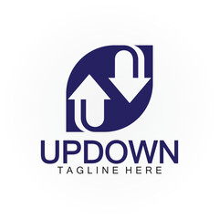 Arrows up down logo icon design template.