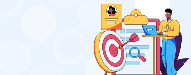 Job Interview People Flat Vector Concept Operation Hand Drawn Illustration
