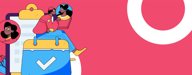 Job Interview People Flat Vector Concept Operation Hand Drawn Illustration
