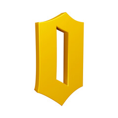 3d golden number 0 design for math, business and education concept 