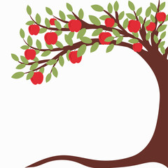 Apples tree Illustration greeting card