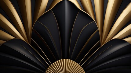 A Retro Vintage Luxury Background Texture, Harmoniously Blending Black and Gold - Invoking a Timeless Appeal of Sophistication Wallpaper created with Generative AI Technology