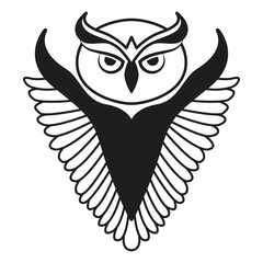 Abstract owl vector icon design. Wise bird flat icon.