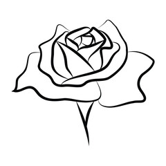 Rose vector icon design. Flat flower icon.