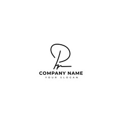 Pr Initial signature logo vector design