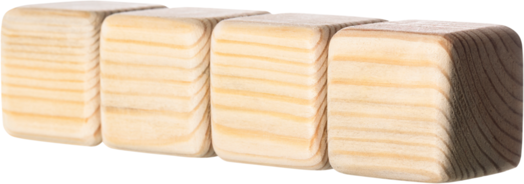 Geometry shape of wood blocks on desk