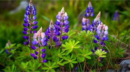 Fototapeta premium purple lupine generative ai