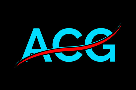 ACG logo. ACG latter logo with double line. ACG latter. ACG logo for technology, business and real estate brand