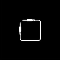 Audio jack icon  isolated on black background