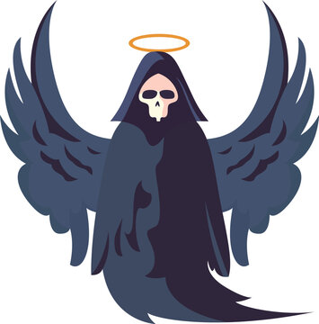 Angel of death flat style vector illustration, Azrael Judeo Christian angel of death , archangel stock vector image