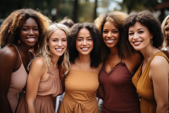 Empowering Women Inclusivity: Celebrating International Women's Day with Diversity Equity Inclusion, looking in the camera with smile  (Generative AI)