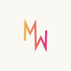 M and W lettermark logo design
