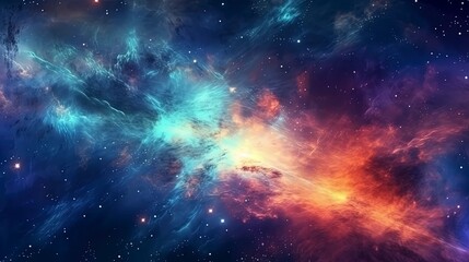 Obraz na płótnie Canvas A colorful space galaxy cloud nebula against a starry night cosmos, showcasing the wonders of the universe, science, and astronomy, with a supernova background wallpaper