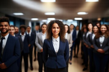 Empowering Women Inclusivity: Celebrating International Women's Day with Diversity Equity Inclusion, looking in the camera with smile  (Generative AI)